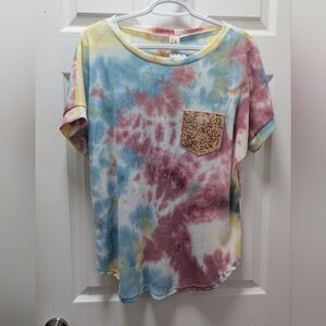 7th Ray Multicolor Tie-Dye Tunic with Pocket